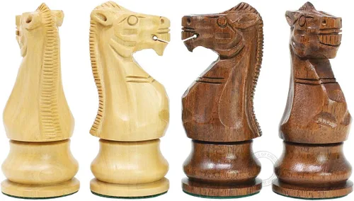 Miniatura 5 de House of Chess - Piezas de juego de ajedrez para torneos - Madera de acacia dorada Staunton única - Altura King: 3.75" (95 mm) - 2 reinas extra