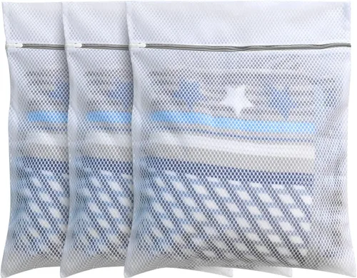 Miniatura 14 de 4 bolsas de malla de panal para ropa delicada con cremallera, bolsas de lavado de ropa para ropa interior, lencería, brasier, blusa, medias