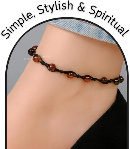 Miniatura 172 de Amazing Gemstone Crystal Anklet Ankle Bracelets for Women - Waterproof Beaded Healing Crystal Anklets, Plus Size Chakra Gemstone Bead Anklet