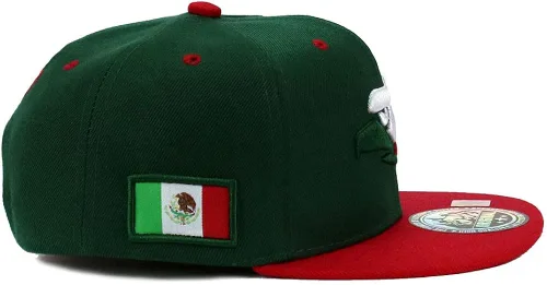 Miniatura 3 de Gorra de béisbol con diseño de águila mexicana hecha en México con cierre de pico plano