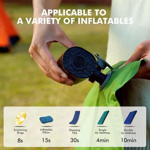 Miniatura 7 de AKSOUL Bomba de aire portátil para inflables: batería recargable de 1600 3600 mAh y bombas eléctricas alimentadas por pilas AA para colchón de aire