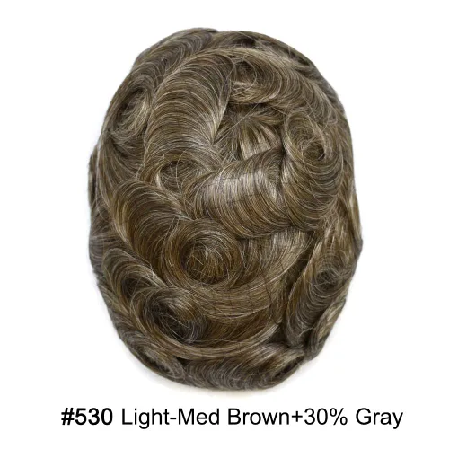 Miniatura 82 de Toupee Hair Piece For Men 100% Real Human Hair System Natural Looking Hairpieces For Men Hair Units Protesis Capilar Para Hombre 8''X10'' #610#6
