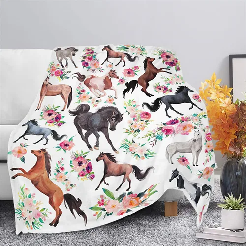 Miniatura 4 de Manta de caballos, manta de caballos, regalos para niñas, mujeres, niños y adultos, súper suave y acogedora, manta de forro polar mullido, Caballo