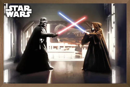Miniatura 13 de Star Wars: Saga - First Duel Wall Poster, 22.4L x 14.7W, Barnwood Framed Version
