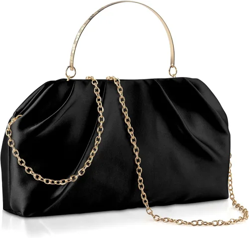 Miniatura 11 de ERKOON Clutch Purse for Women Elegant Pleated Evening Bag Crossbody Shoulder Handbag Envelope Bag with 2 Detachable Chain