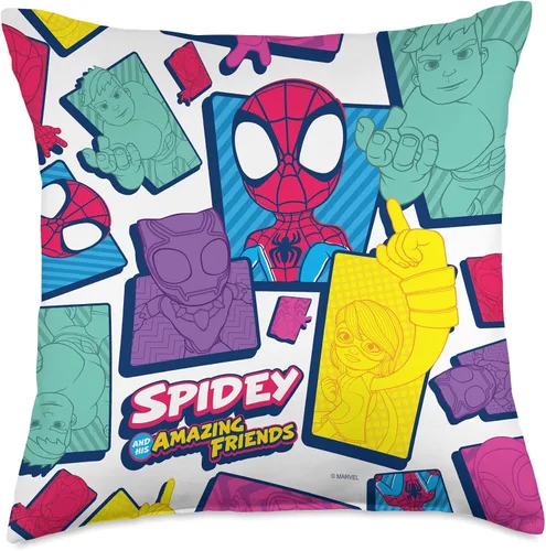 Miniatura 5 de Marvel Amazing Friends Spidey Team - Almohada de 16.0 x 16.0 in, multicolor