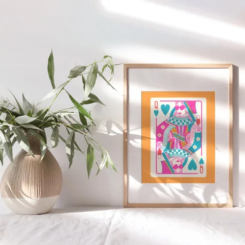 Miniatura 9 de Queen of Hearts Decoración Preppy para Habitación - Queen O Hearts Decoración de Pared Estética Linda y de Moda para Mujeres - Estampado Funky Azul
