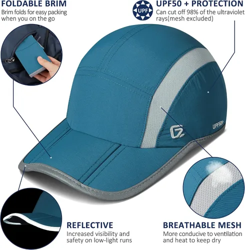 Miniatura 2 de GADIEMKENSD Sombrero reflectante plegable para exteriores, diseño sin estructura, protección solar UPF 50+, sombreros deportivos para mujeres