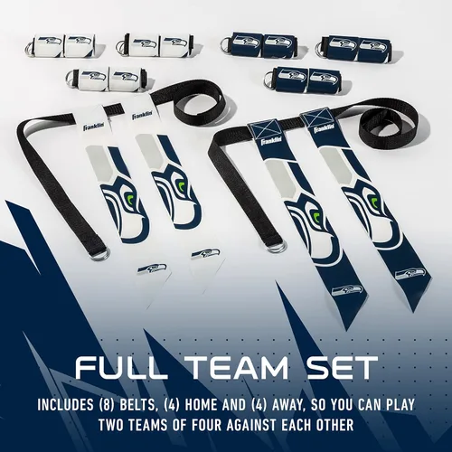Miniatura 3 de Franklin Sports NFL - Conjuntos de fútbol con bandera del equipo de la NFL, cinturones + banderas, para niños + adultos, se adapta a cintura