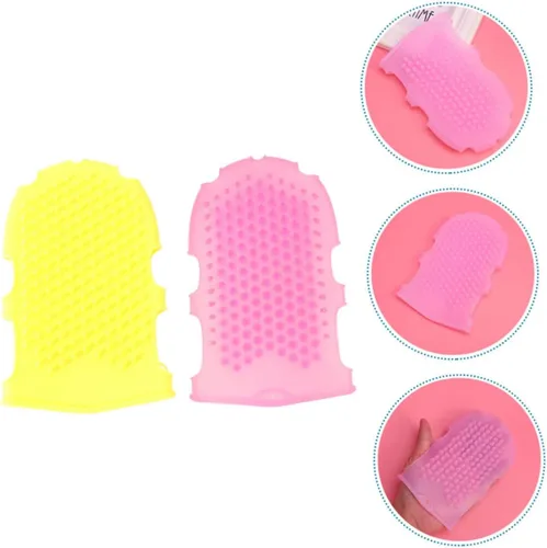 Miniatura 6 de FOMIYES 2 unids cepillo de guante de baño cuerpo de silicona exfoliante masajeador de mano guantes de ducha exfoliante guante de ducha exfoliante