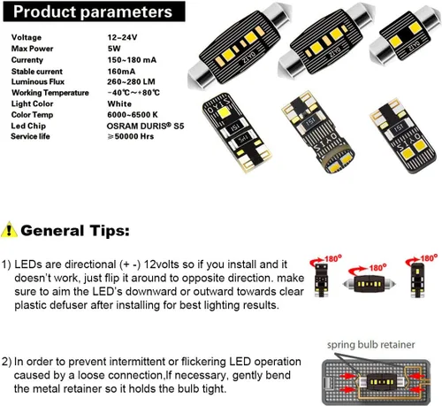 Miniatura 6 de Kit de luz interior LED para Mercedes Benz SL Class R230 2001-2012 Paquete de repuesto de bombillas de cúpula, 6000 K xenón blanco luces LED