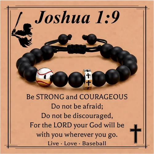 Miniatura 11 de Pulsera de béisbol, baloncesto, fútbol, fútbol y fútbol, para niños, pulsera de cuentas cruzadas, regalos para hijo, nieto, jugadores, fanáticos