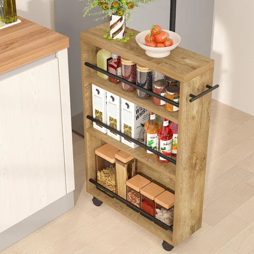 Miniatura 9 de Tribesigns Carrito de Almacenamiento Delgado con Ruedas, Carrito de Cocina Estrecho Rodante sobre Ruedas para Espacios Pequeños, Carrito Utilitario