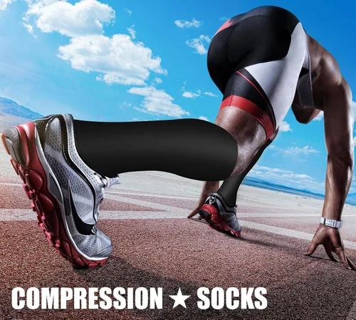 Miniatura 3 de CHARMKING 3 pares de calcetines de compresión de punta abierta para mujeres y hombres, circulación de 15-20 mmHg es el mejor apoyo para uso durante