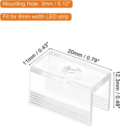 Miniatura 2 de MECCANIXITY Clips de montaje para luces de cuerda, accesorios de soporte de montaje de canal de pared para tira de neón LED de 0.315 in