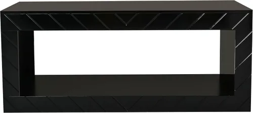 Miniatura 7 de LUMISOL Mesa de centro LED con almacenamiento abierto, moderna mesa de centro de alto brillo con 16 luces LED de colores, mesa central rectangular