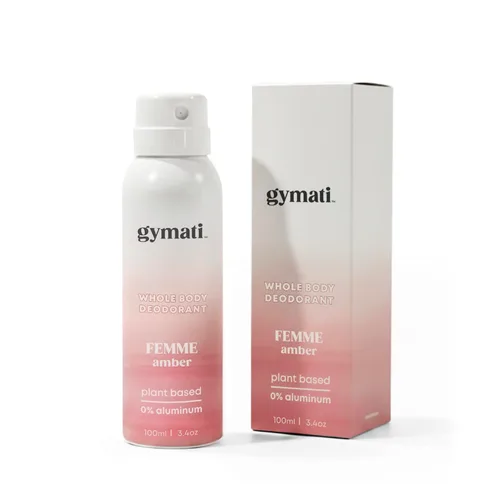 Gymati Desodorante natural en espray corporal, sin aluminio, mezcla a base de plantas con aloe y zinc, protección contra olores de larga duración,