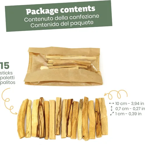 Miniatura 2 de NIRDOSH PALITO - Palitos de Palo Santo 100% madera natural de Ecuador – 15 palos (1.62 oz) – Yoga y meditación – Bursera Graveolens