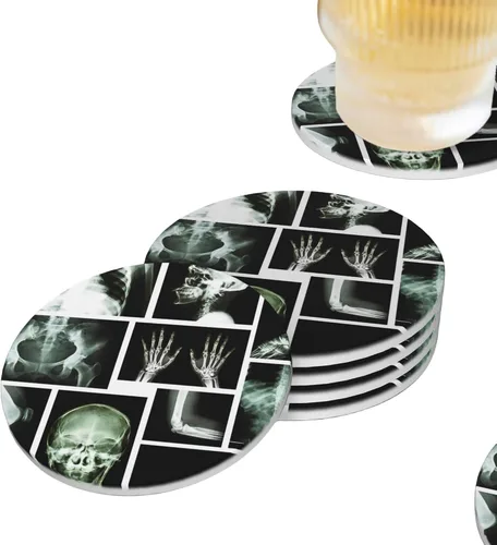 Miniatura 13 de Juego de 4 posavasos de pelota de tenis para bebidas, de cerámica absorbente, para mesa de café, barra de mesa de madera, 4 pulgadas O5