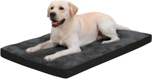 EMSLX Cama para perros de tamaño grande, lavable, ultra suave, tapete para dormir para mascotas, parte inferior antideslizante, 35 x 22 pulgadas,