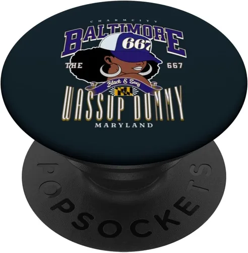 667 Baltimore Bold Black Queen PopSockets Adhesive PopGrip