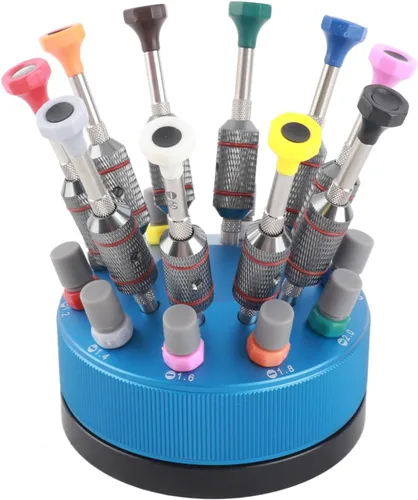 Juegos de destornilladores, 10 unids profesional reloj gafas casa destornillador conjunto reloj reparación herramienta con base