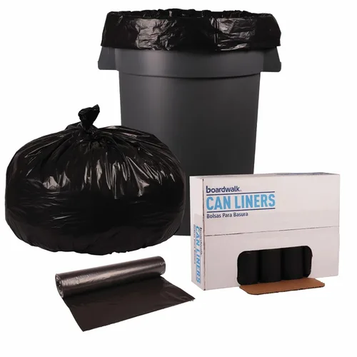 Boardwalk Revestimientos para latas de polietileno reciclado de baja densidad, bolsas de basura de 60 galones, 1.8 mil, 38" x 58", negro, 10
