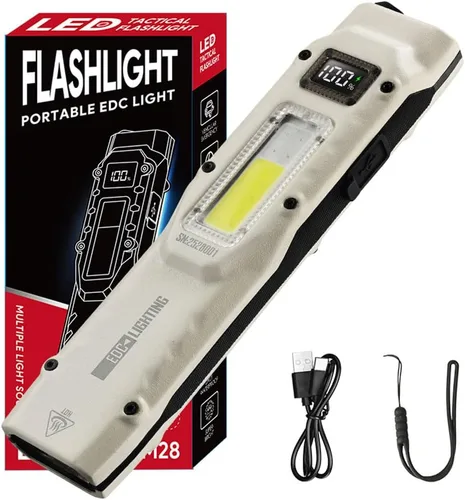Miniatura 9 de KZK Linterna recargable de 9000 lúmenes altos con mango largo, potente linterna de mano con 11 modos de luz, impermeable y zoomable para el hogar