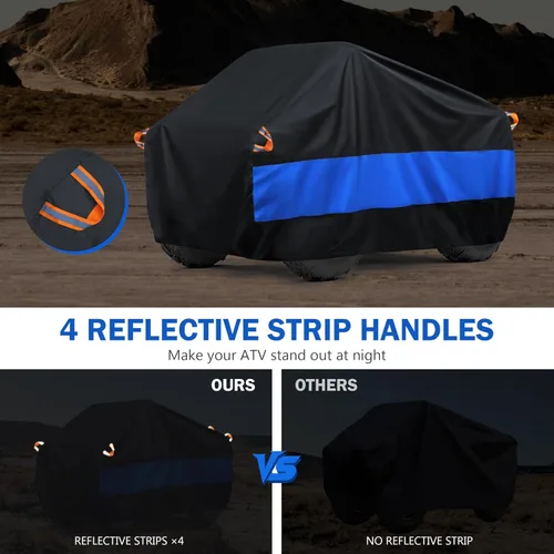 Miniatura 6 de MORNYRAY Cubierta para ATV Impermeable de Servicio Pesado Universal Cubierta para Quad Cubierta de Almacenamiento Exterior 4 Ruedas Protección UV