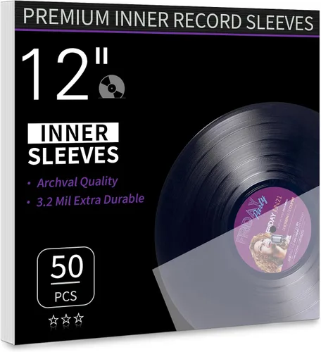 Miniatura 10 de Fundas interiores para discos de vinilo, 30 fundas interiores de vinilo LP antiestáticas de 12 pulgadas, fundas protectoras de vinilo de plástico