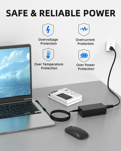 Miniatura 5 de Cargador para portátil de 65 W y 45 W compatible con HP es 13252, Pavilion Spectre Envy X360 11 13 15 Chromrbook 11 14 x360 Zbook Elitebook Stream