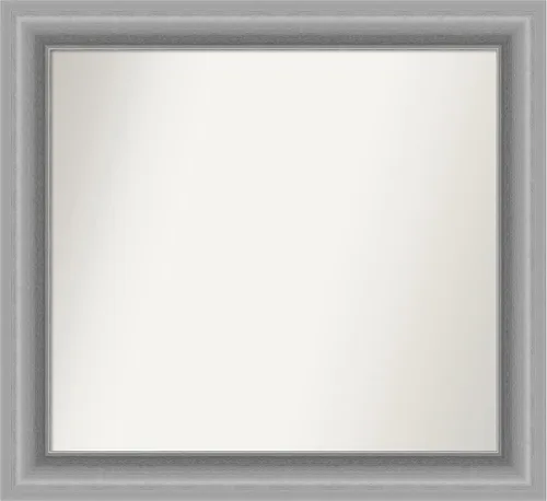 Miniatura 107 de Amanti Art Espejo de baño plateado para sobre fregadero, 26 x 26 pulgadas, espejo cuadrado de níquel pulido, marco de madera tradicional mediano, se
