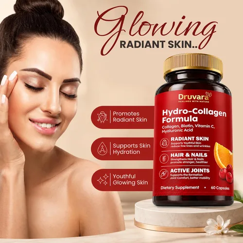 Miniatura 3 de Colágeno hidrolizado con biotina y vitamina C Pastillas de colágeno para hidratación de la piel, comodidad de las articulaciones y cabello y uñas