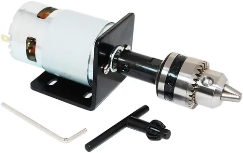 Miniatura 7 de CHANCS Motor de sierra 775 DC 24V 12000RPM Motor de engranaje de doble salida eje taladro Chuck Mini Sierra circular eléctrica DIY