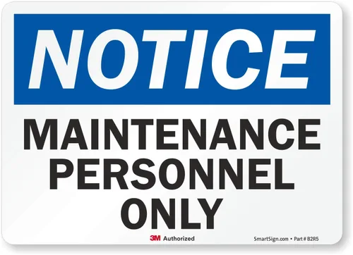 Miniatura 3 de SmartSign Letrero con texto en inglés "Aviso – Personal de Mantenimiento SOLAMENTE" 7 x 10 pulgadas, aluminio reflectante 3M Aluminio reflectante