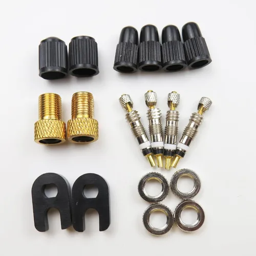 Miniatura 2 de Pitlane Performance® Kit de reparación de válvulas de bicicleta Presta de 18 piezas, insertos de válvula de repuesto con sellos, tuercas y tapas