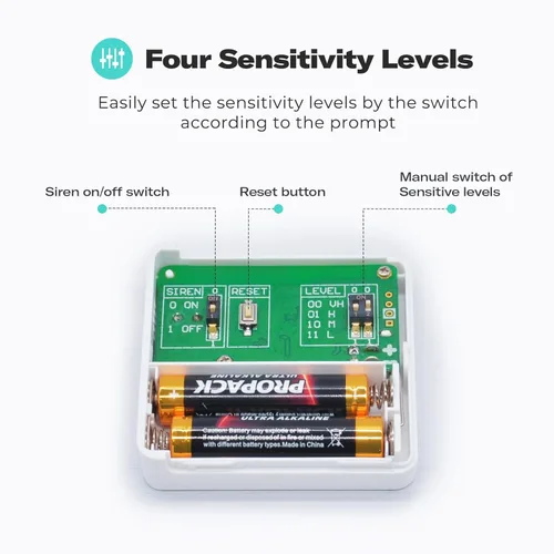 Miniatura 3 de THIRDREALITY Sensor de vibración inteligente con alarma de 110 dB, requiere concentrador Zigbee, sensibilidad ajustable, funciona con SmartThings
