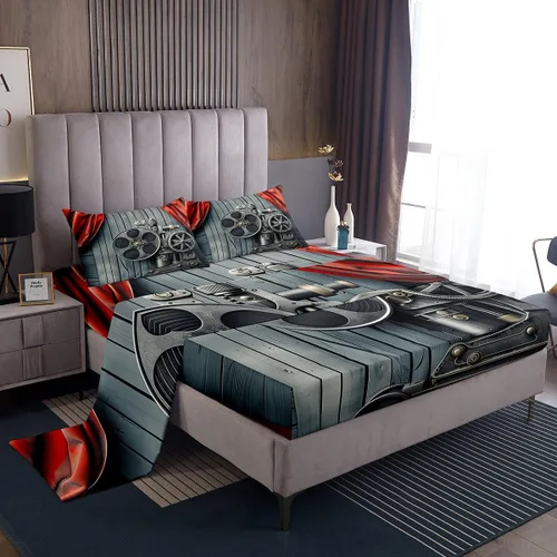 Miniatura 18 de Homewish Juego de sábanas de música de piano, tamaño Queen, juego de ropa de cama de notas musicales de 4 piezas para decoración de habitación