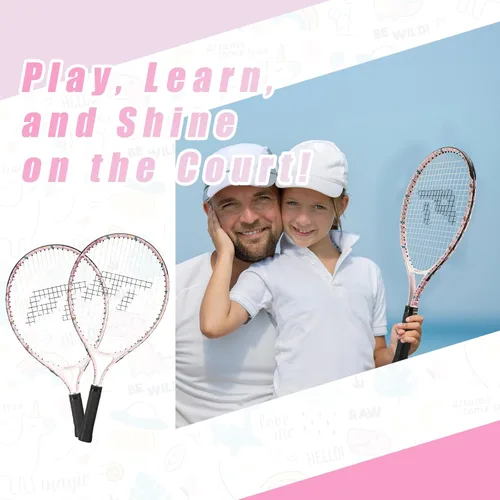 Miniatura 7 de PICKLETECH Kids Tennis Racket for Junior Toddlers Starter Kit 17-25" Tennis Racquet for Girls and Boys with Carry Bag, Lightweight for Beginners Rosa