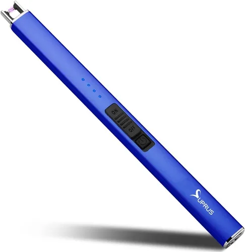 SUPRUS Encendedor eléctrico de arco, resistente al viento, sin llama, recargable por USB, con bloqueo de seguridad, para velas, barbacoa, camping