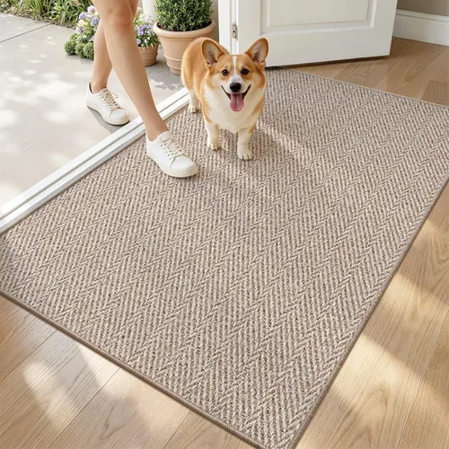 Miniatura 15 de LUMI Tapete ultradelgado para puerta de interior de 17 x 30 pulgadas, tapete de entrada antideslizante, tapete de perfil bajo, tapete de diseño