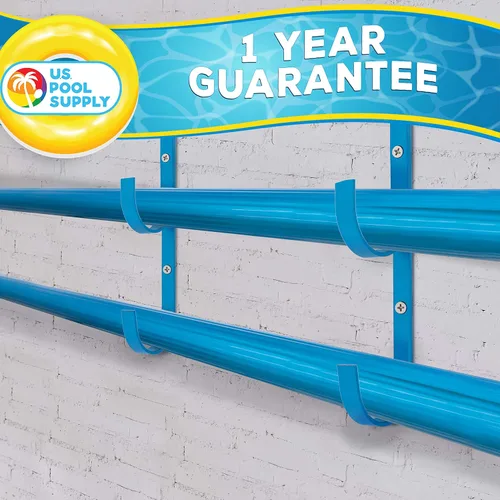 Miniatura 5 de U.S. Pool Supply Colgador de Pértiga para Piscina - 2 Ganchos de Piscina de Aluminio Azul para Pértiga - Gancho de Cerca para Equipos para Redes