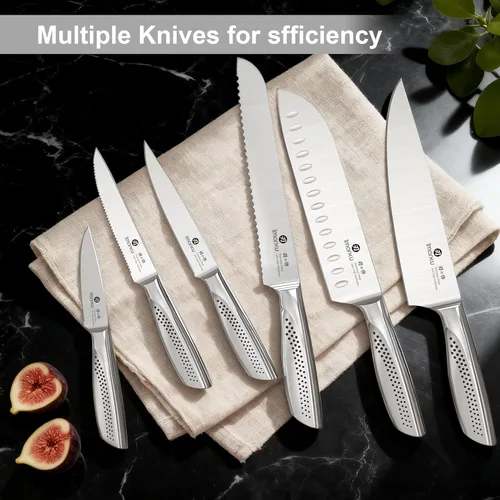 Miniatura 6 de imarku - Juego de 15 piezas de cuchillos con bloque, cuchillos de cocina de acero inoxidable de alto carbono con afilador incorporado, apto