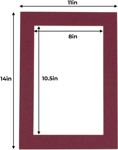 Miniatura 160 de 8.5x11 Mat for 11x14 Frame - Precut Mat Board Acid-Free Brown 8.5x11 Photo Matte Made to Fit a 11x14 Picture Frame, Premium Matboard for Family