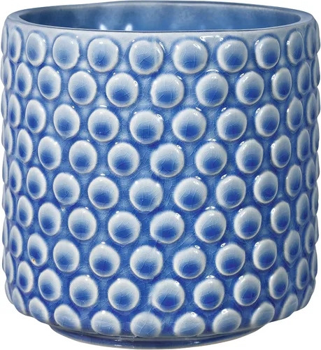 Miniatura 2 de Bloomingville Maceta de cerámica – Maceta negra de 5 pulgadas con lunares – Maceta moderna de cerámica con esmalte agrietado – Sin agujeros