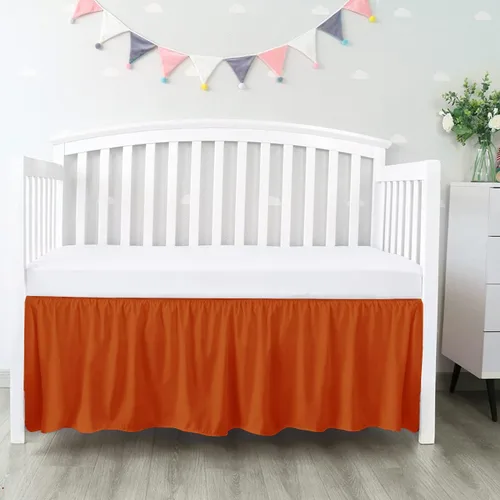 Miniatura 15 de 100% algodón egipcio, cuna de guardería infantil (24 x 38 + 10 pulgadas), falda de cuna de 800 hilos con volantes para polvo, faldas de ropa de cama