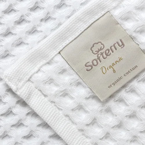Miniatura 3 de Softerry Juego de toallas de baño europeas de tejido gofre, 100 % algodón orgánico, secado rápido, sin pelusas, finas y absorbentes, resistentes a
