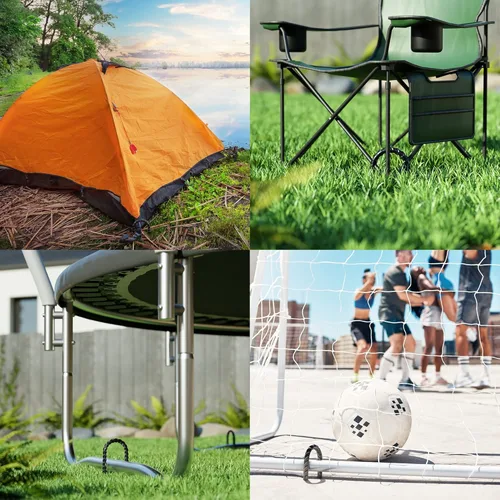 Miniatura 7 de Happin® Anclajes de suelo de alta resistencia de 12 pulgadas, estacas de jardín en U, estacas de tienda de campaña de alta resistencia, anclajes