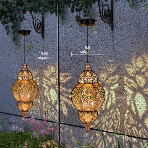 Miniatura 4 de Faroles solares impermeables para exteriores, farol solar colgante para decoración de jardín, luces decorativas de jardín para patio, césped