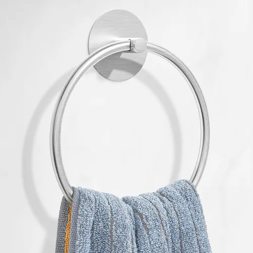 Miniatura 8 de Anillo para Toallas de Baño Negro Mate - Toallero de Baño de Acero Inoxidable SUS304, Susswiff Soporte Adhesivo para Toallas de Mano Montado
